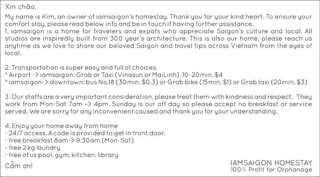 Iam Saigon Homestay Ho Chi Minh City 0*,